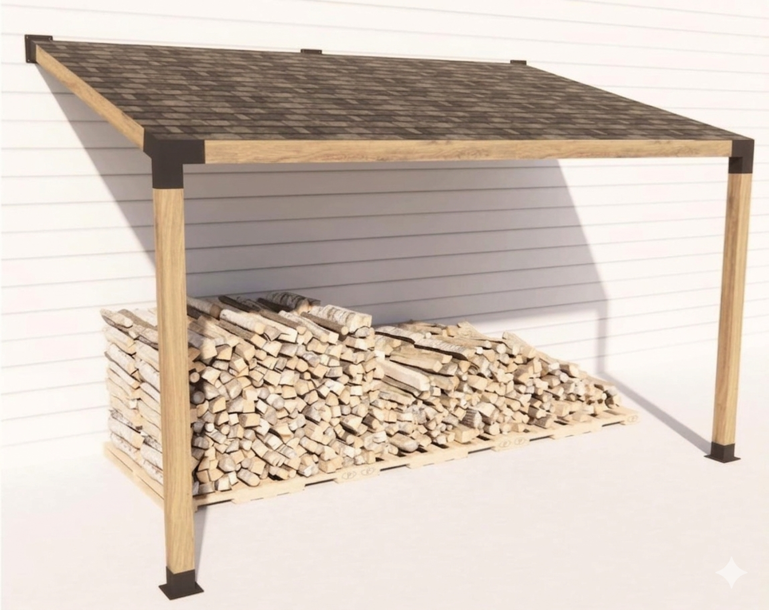 Kit Soportes Pérgola 3 Vías 9x9cm Acero Inclinado 15 Grados-3