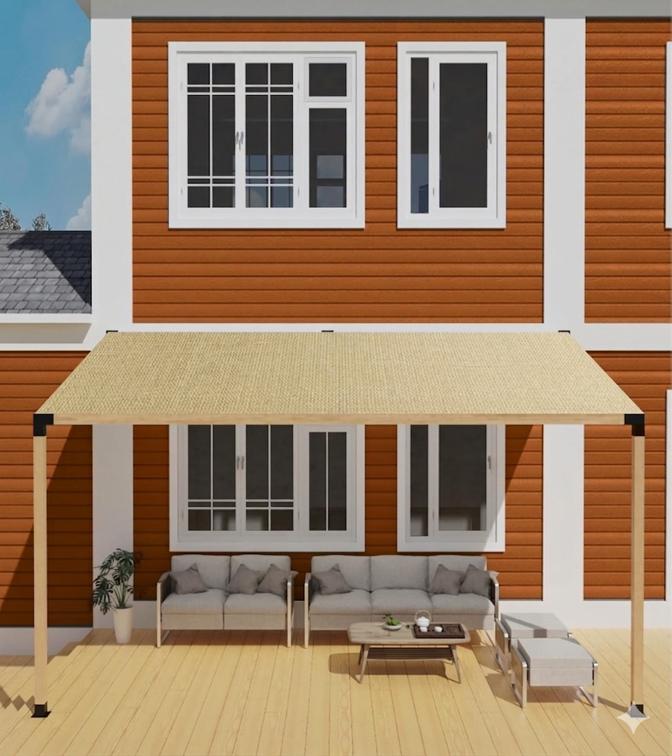 Kit Soportes Pérgola 3 Vías 9x9cm Acero Inclinado 15 Grados-6