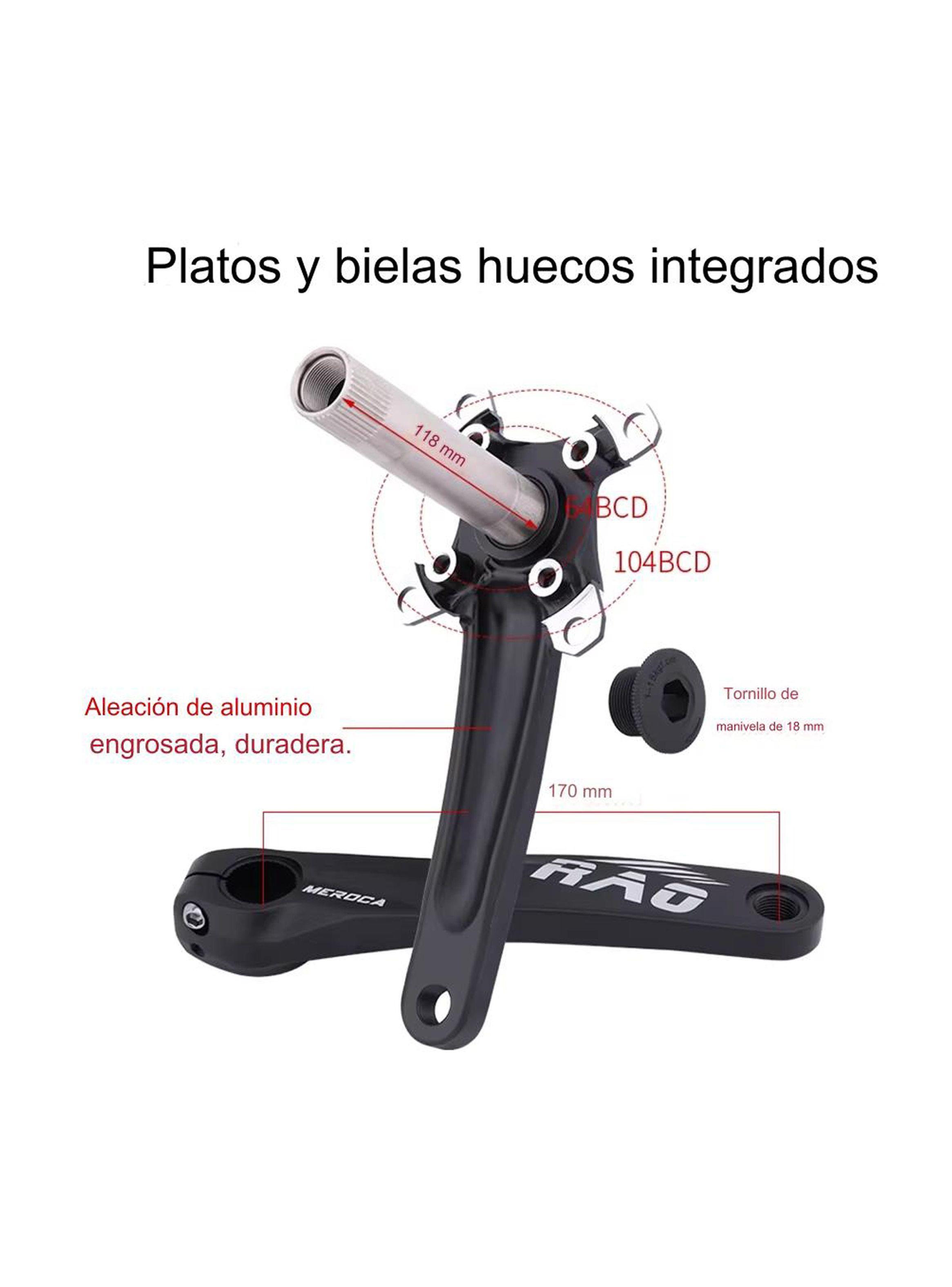Juego Volante Plato Bielas 170mm Motor Bicicleta Mtb-2