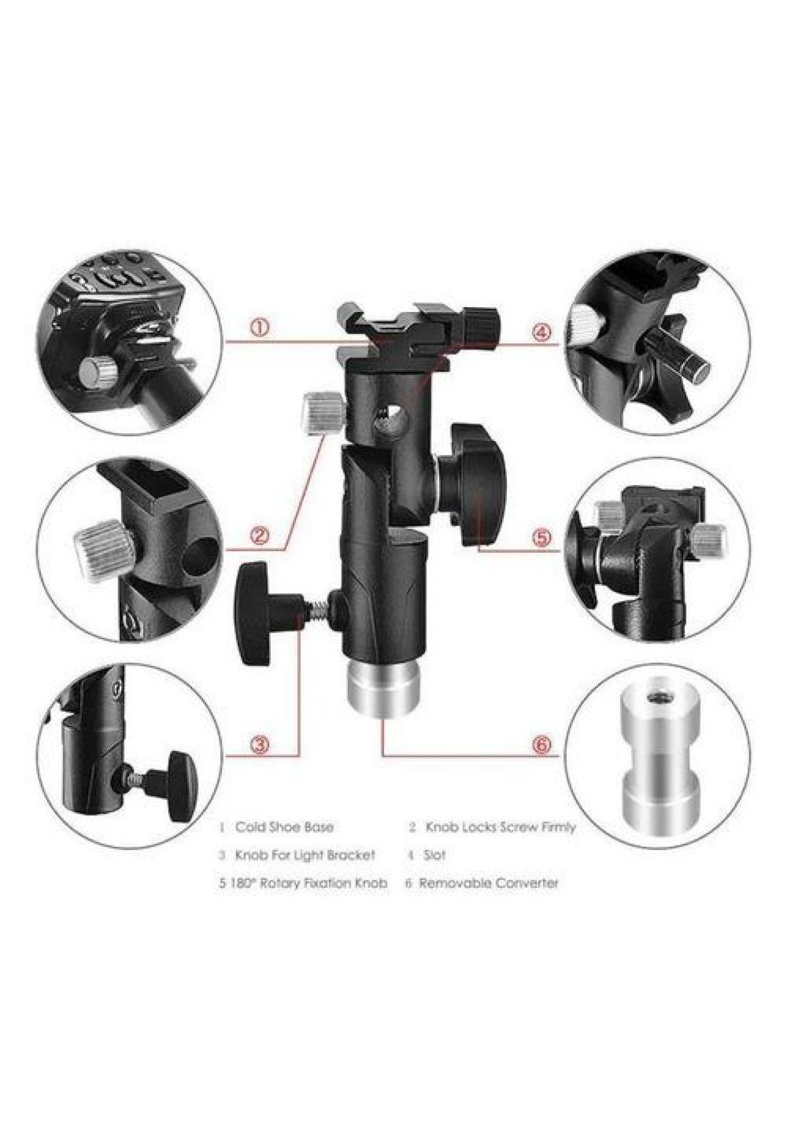 Swivel Soporte De Zapata Para Flash Y Paraguas Metal-6