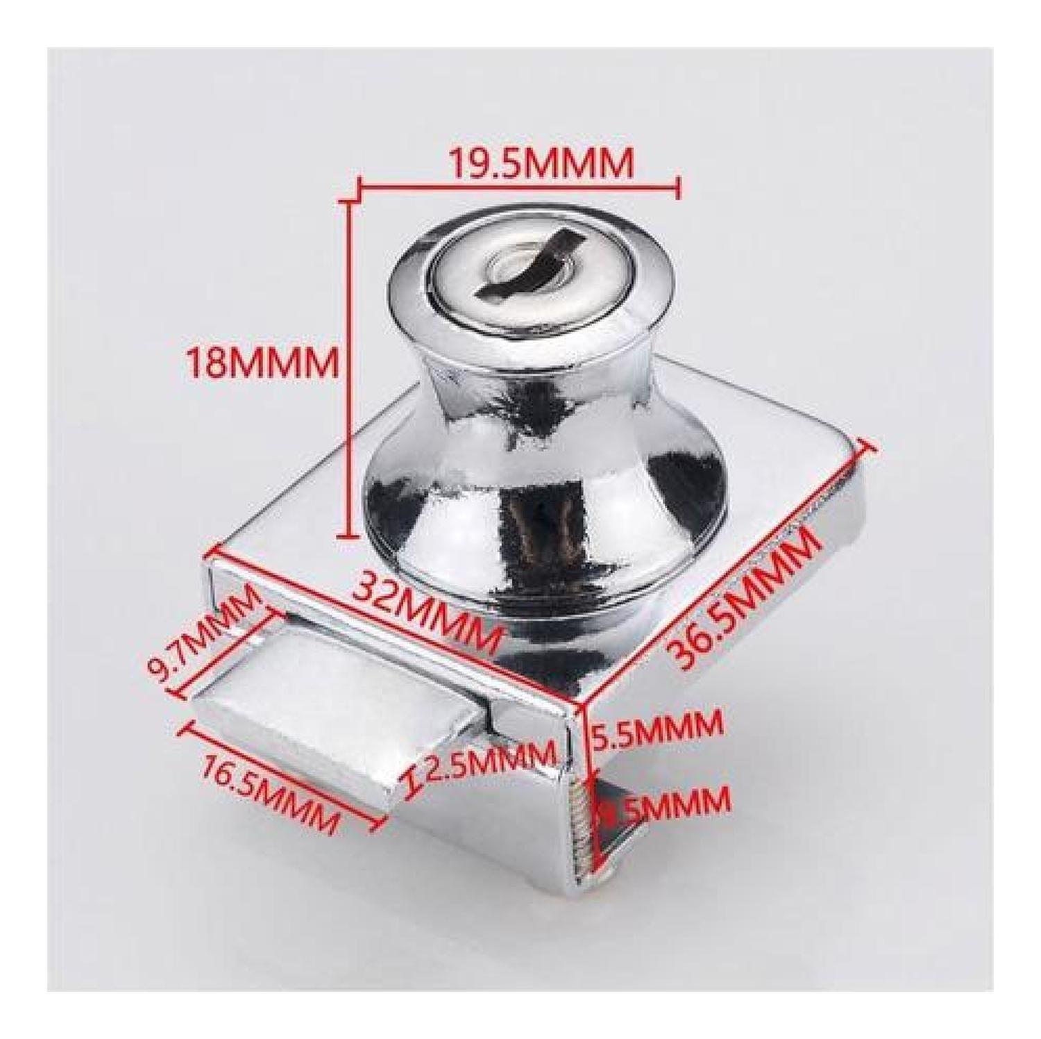 Cerradura Vidrio Templado Segura Y Resistente Muebles Plateado-3