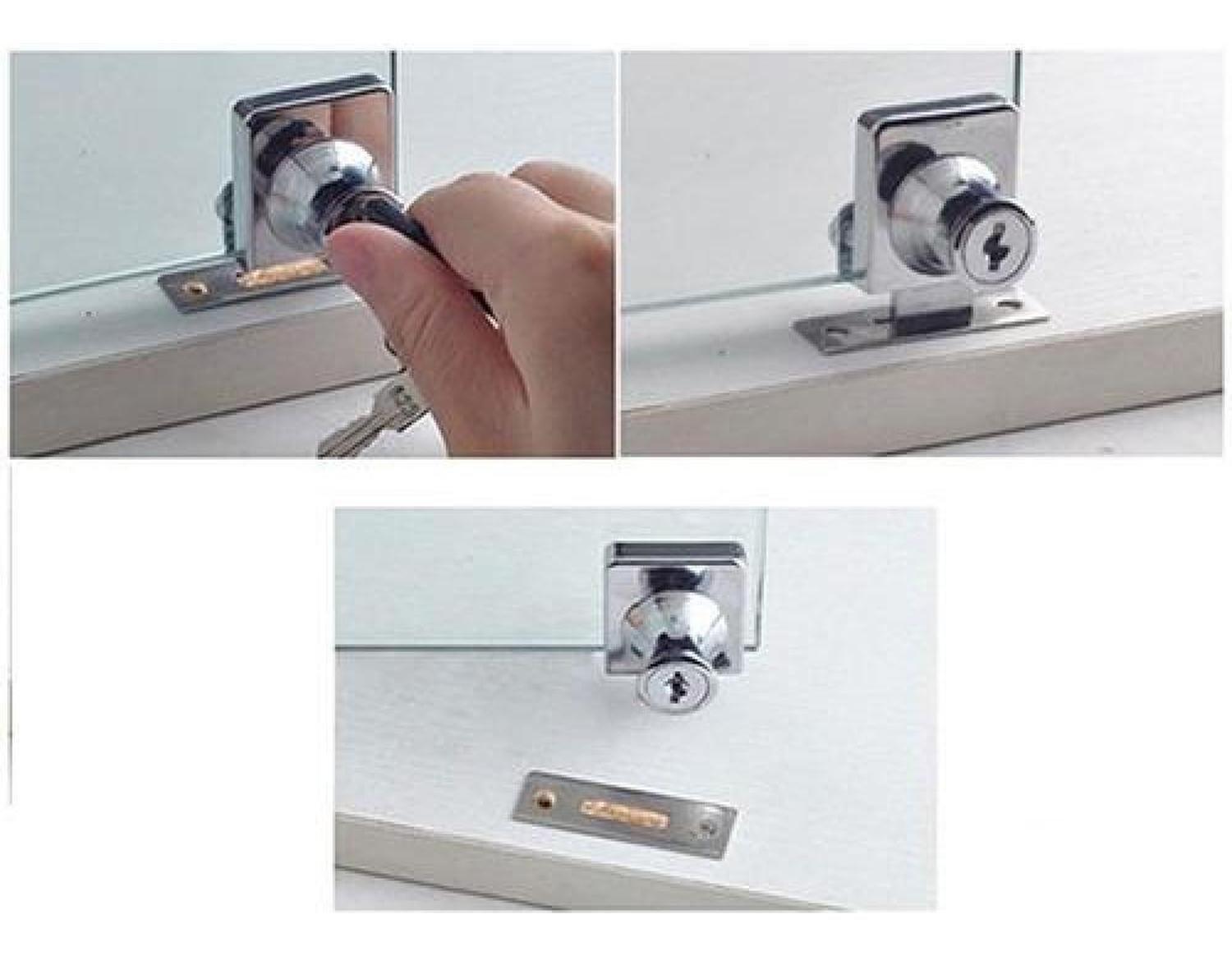 Cerradura Vidrio Templado Segura Y Resistente Muebles Plateado-4