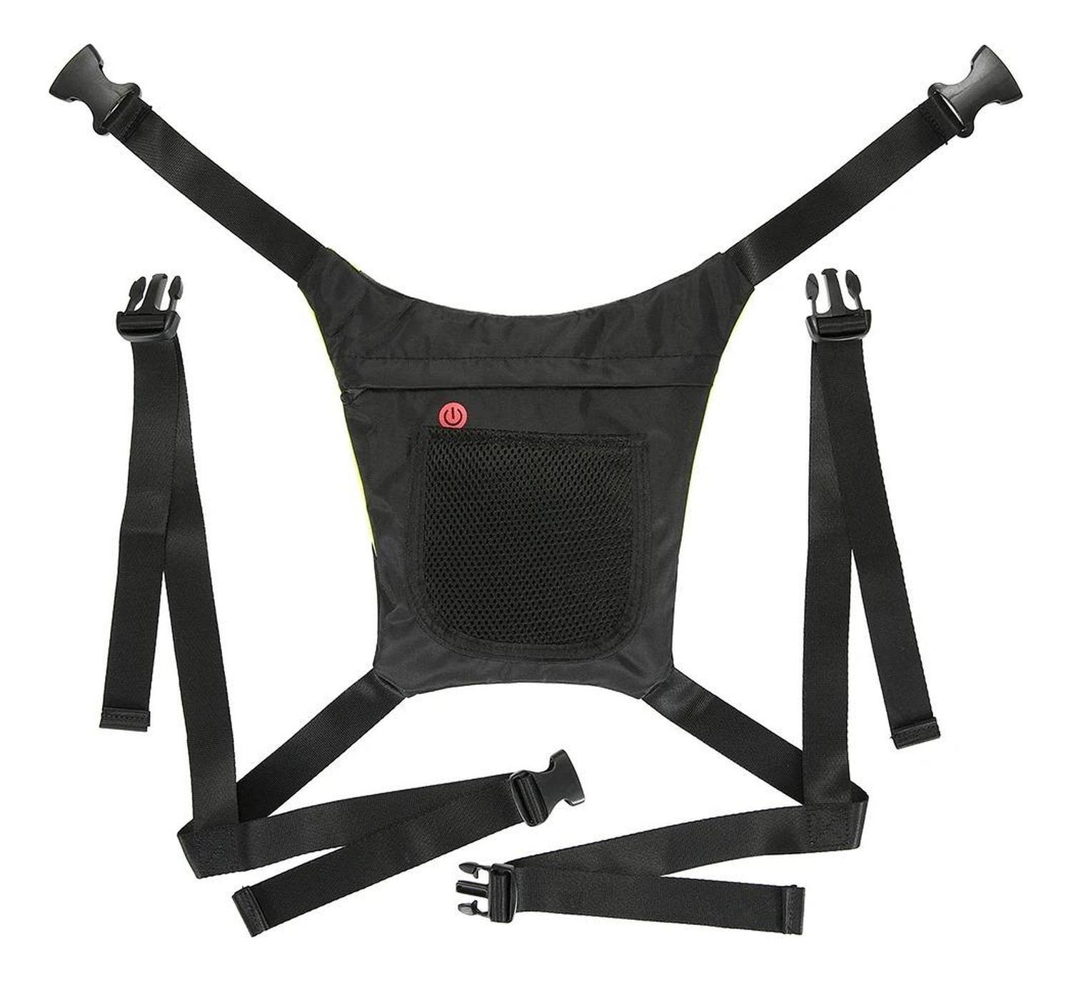 Chaleco Led Reflectante Señalización Ciclismo Control Remoto Verde-6