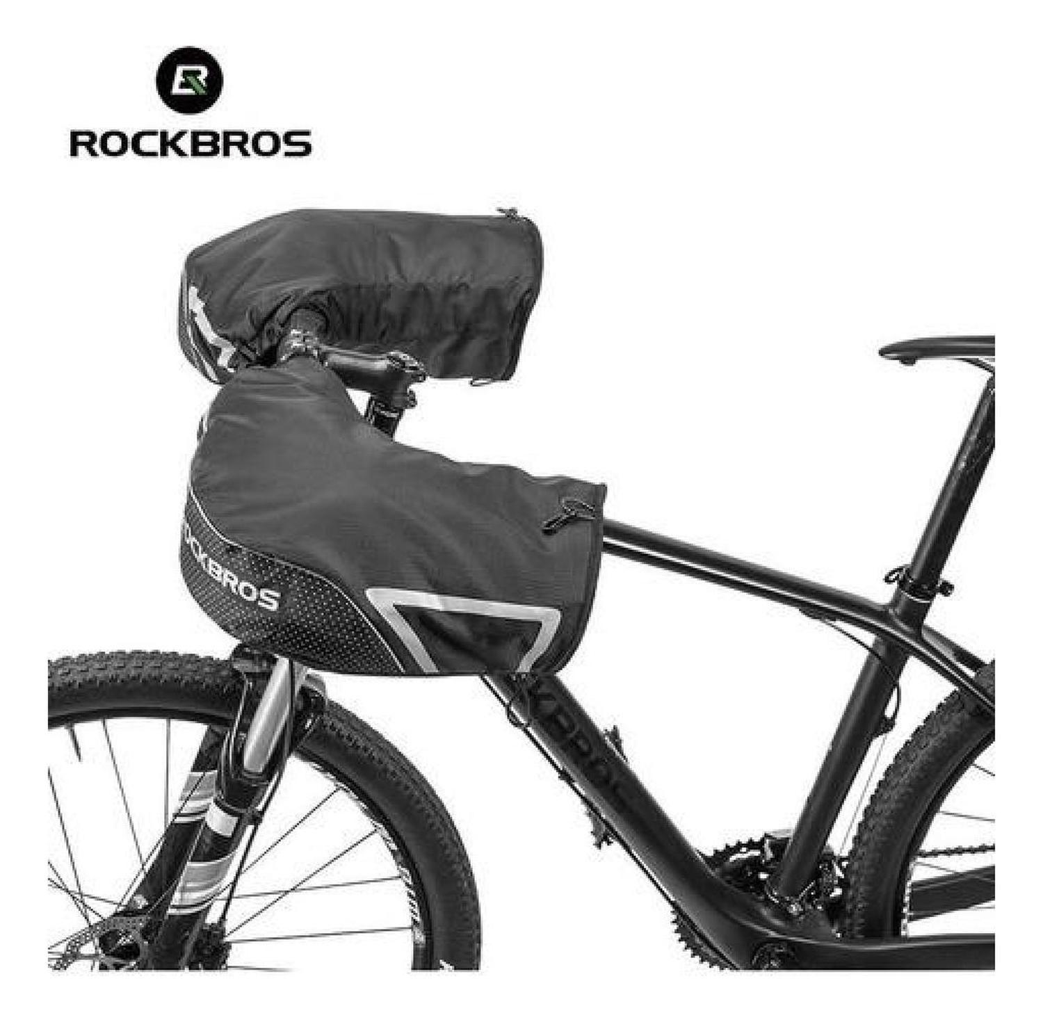 Cubrepuño Manoplas Manillar De Moto Y Bicicleta Impermeable Negro-2
