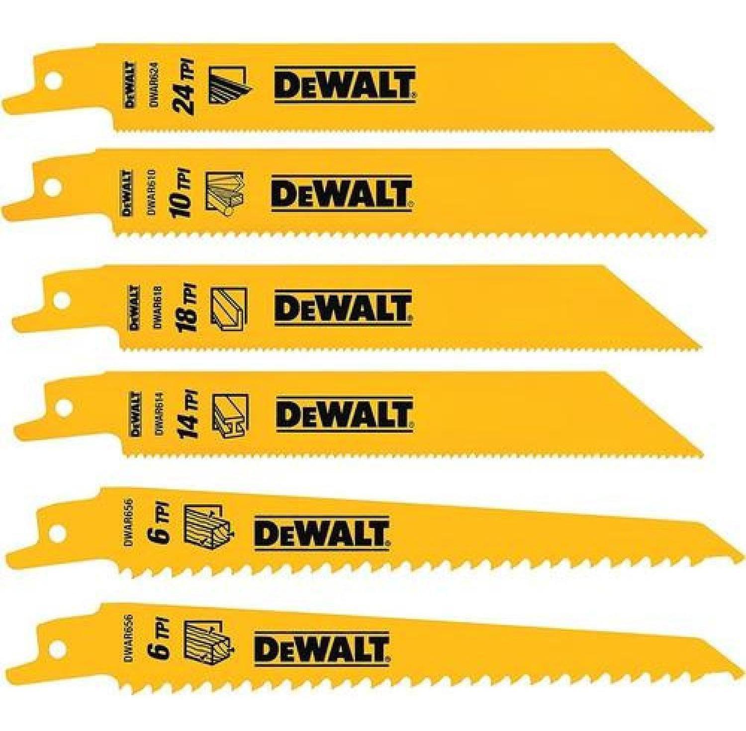Dewalt Juego 6 Hojas De Sierra Recíproca Bimetalica Dw4856-0