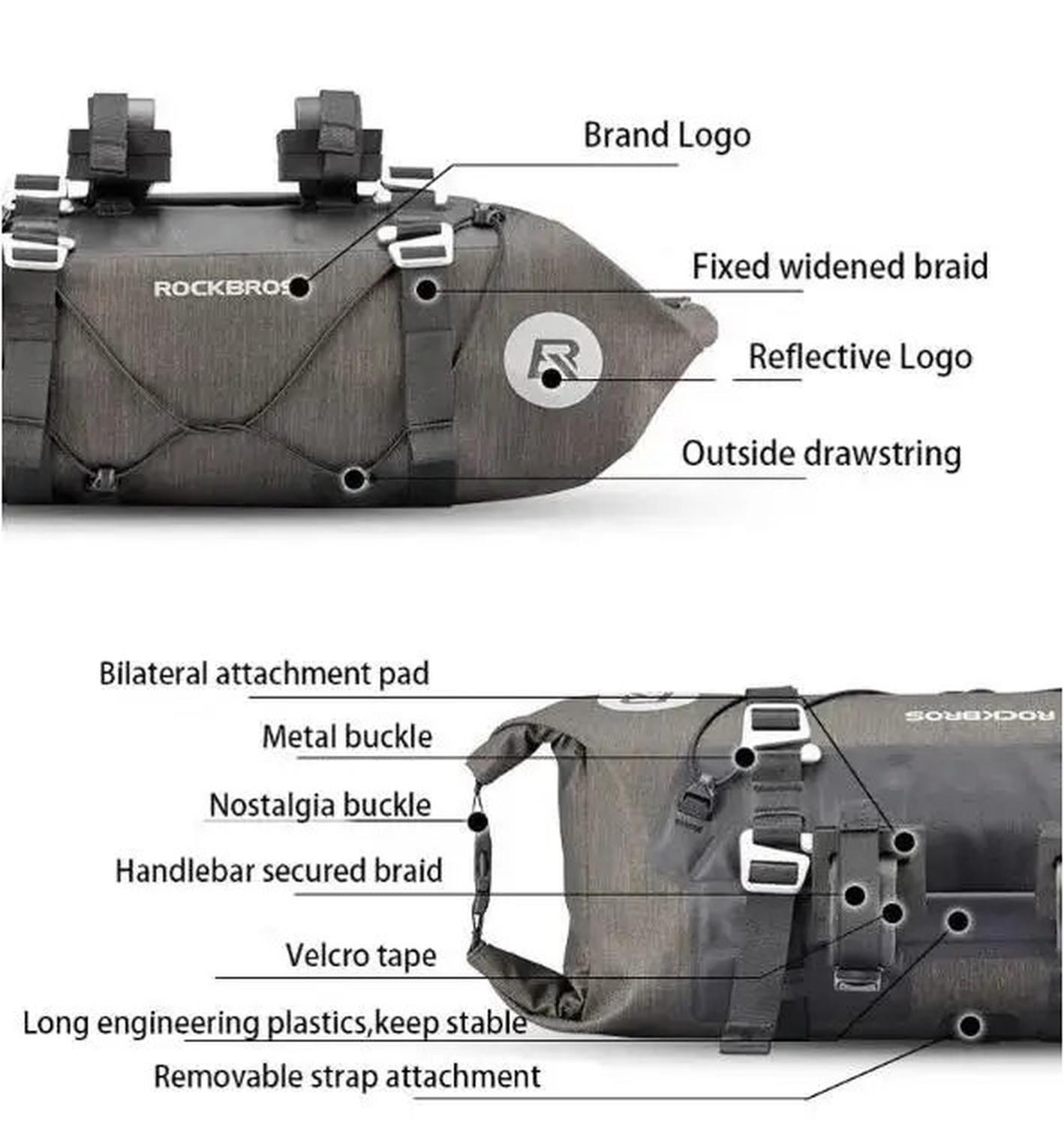 Bolso Bicicleta Manubrio Rockbros Impermeable 2 En 1-5