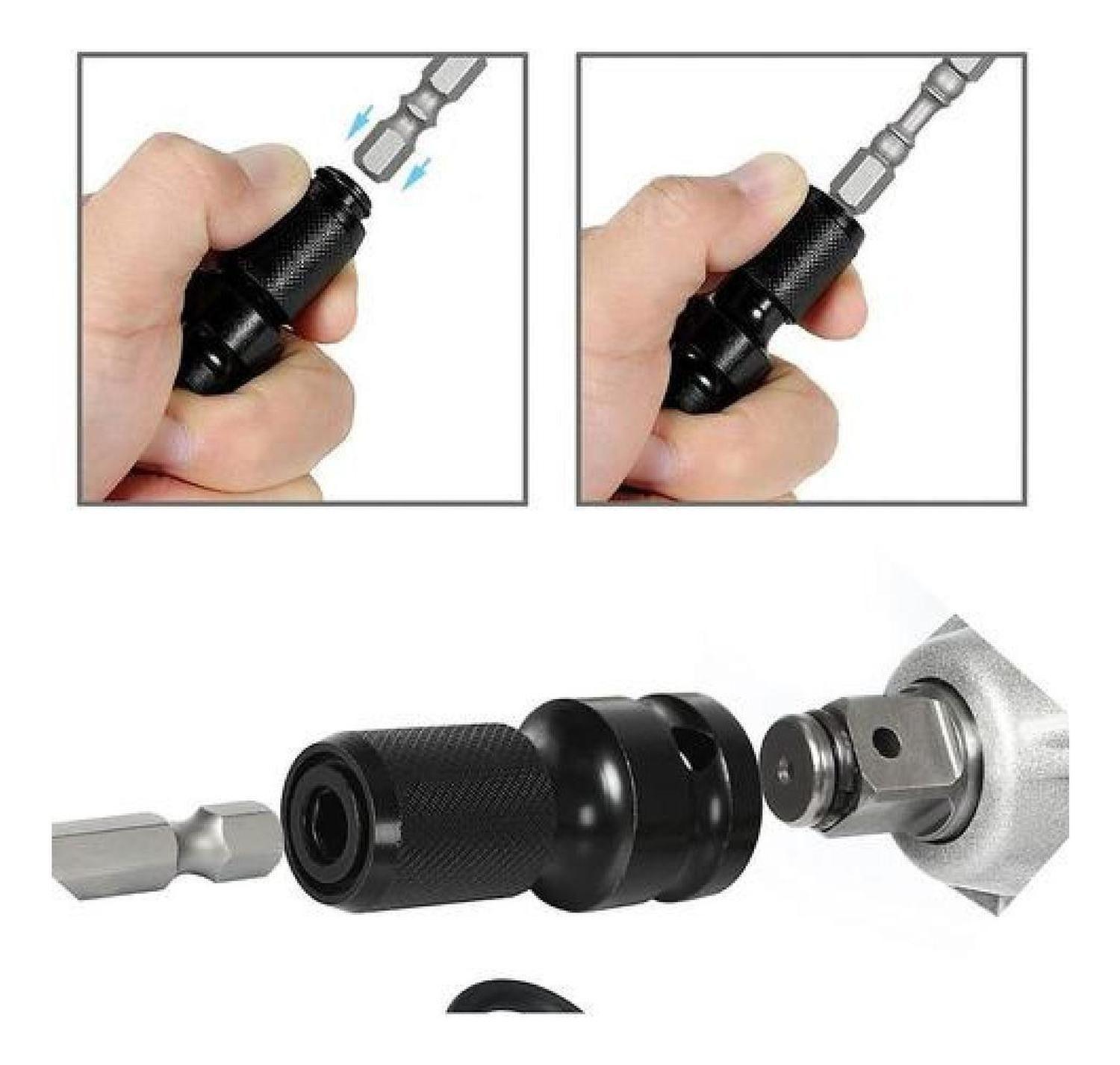 Adaptador De Brocas Hexagonales Liberación Rápida 1/2 - 1/4-2