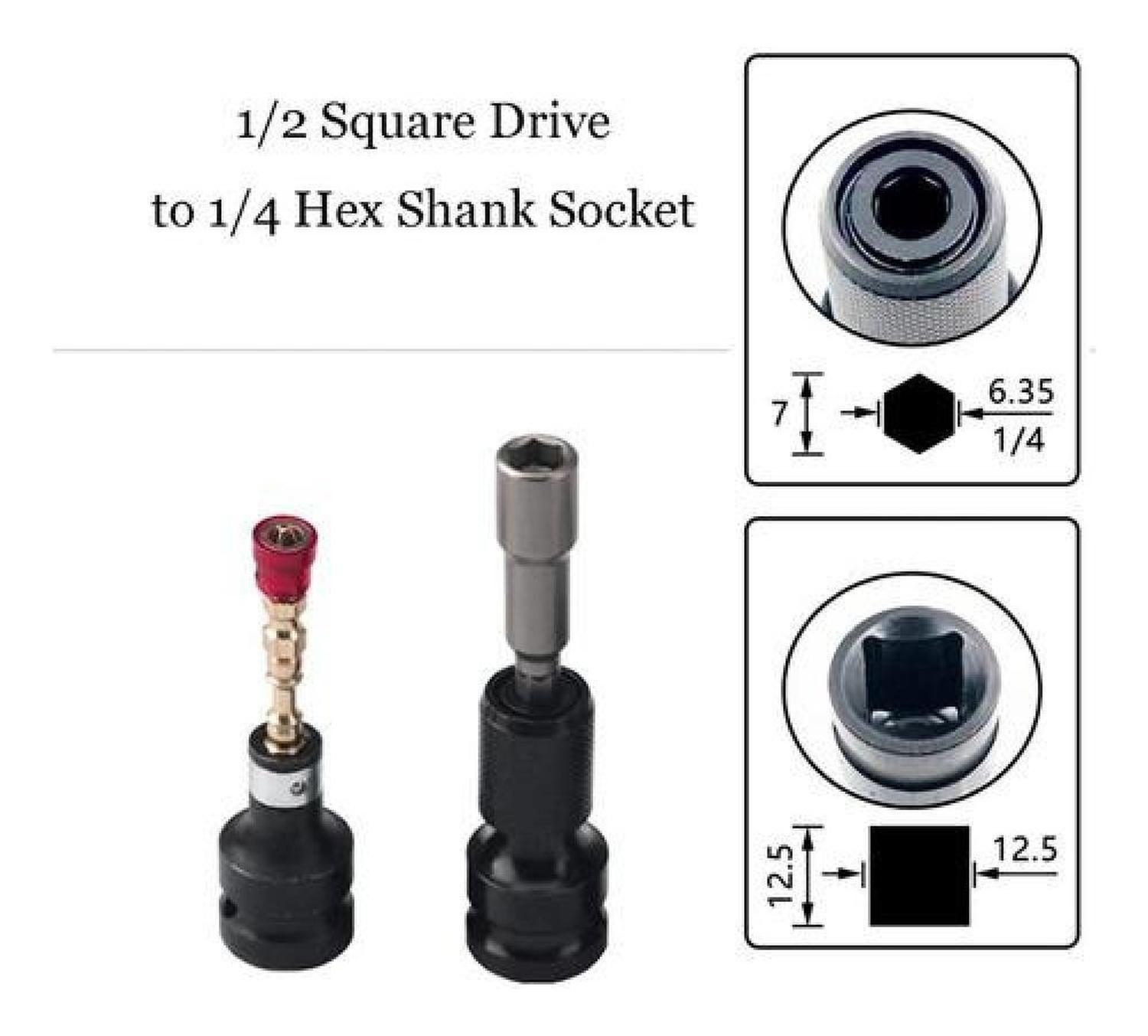 Adaptador De Brocas Hexagonales Liberación Rápida 1/2 - 1/4-4