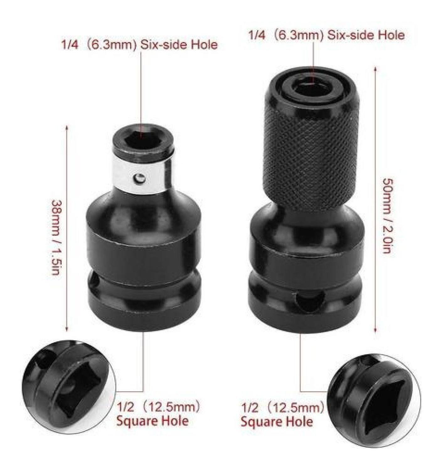 Adaptador De Brocas Hexagonales Liberación Rápida 1/2 - 1/4-6