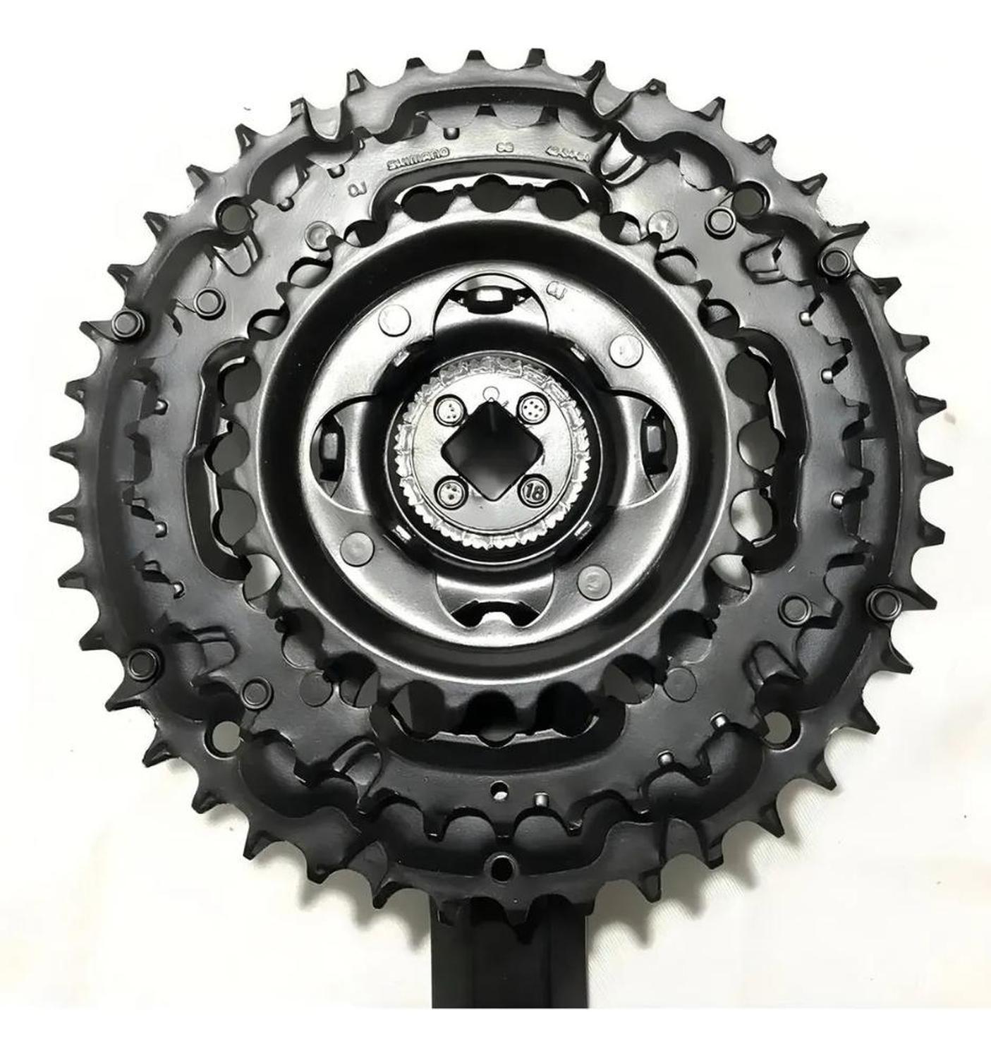 Volante + Biela Shimano Tourney Fc-ty501 170mm 42-34-24t - Negro-2