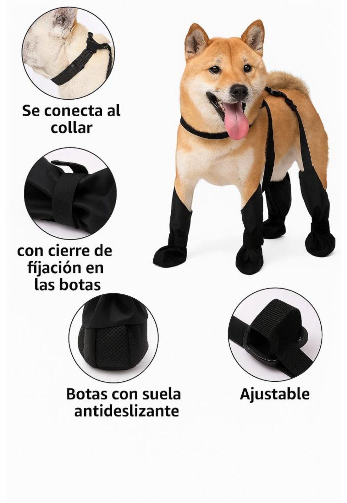 Botas Impermeables Perro Antideslizante Lluvia Agua-4