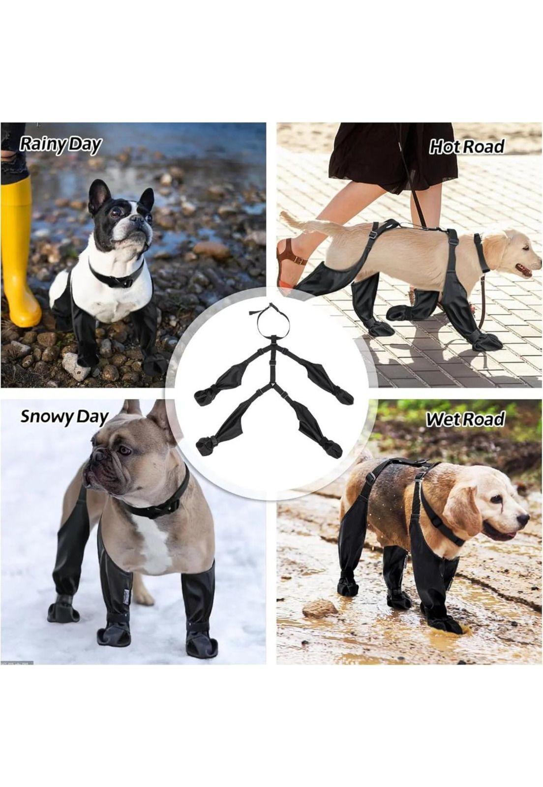 Botas Impermeables Perro Antideslizante Lluvia Agua-6
