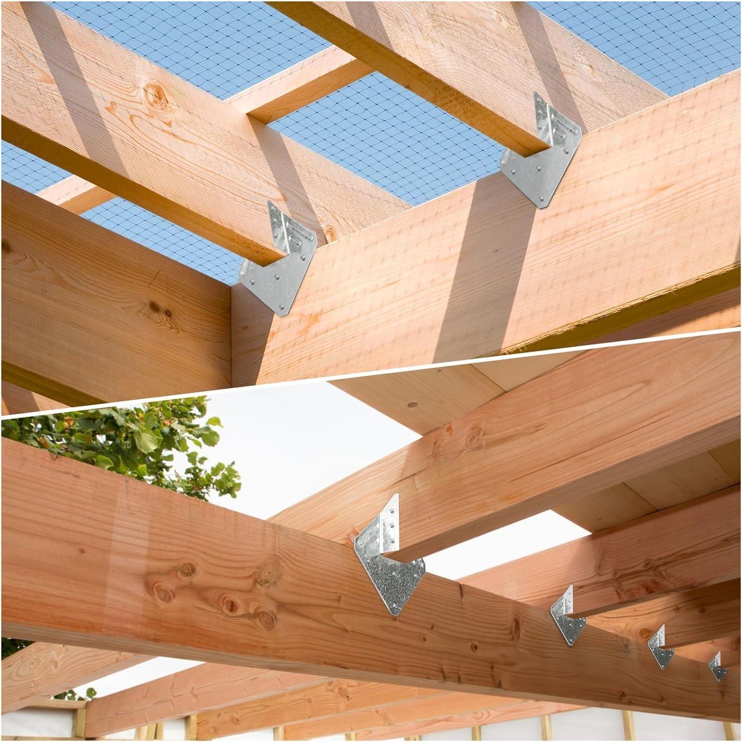 Conector Soporte Fijación Viga H1 Madera Galvanizado-2