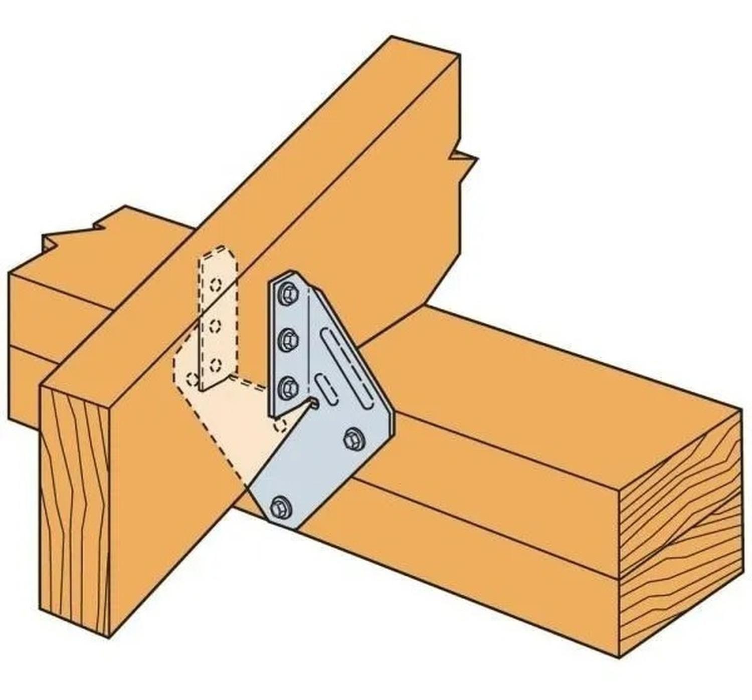 Conector Soporte Fijación Viga H1 Madera Galvanizado-3