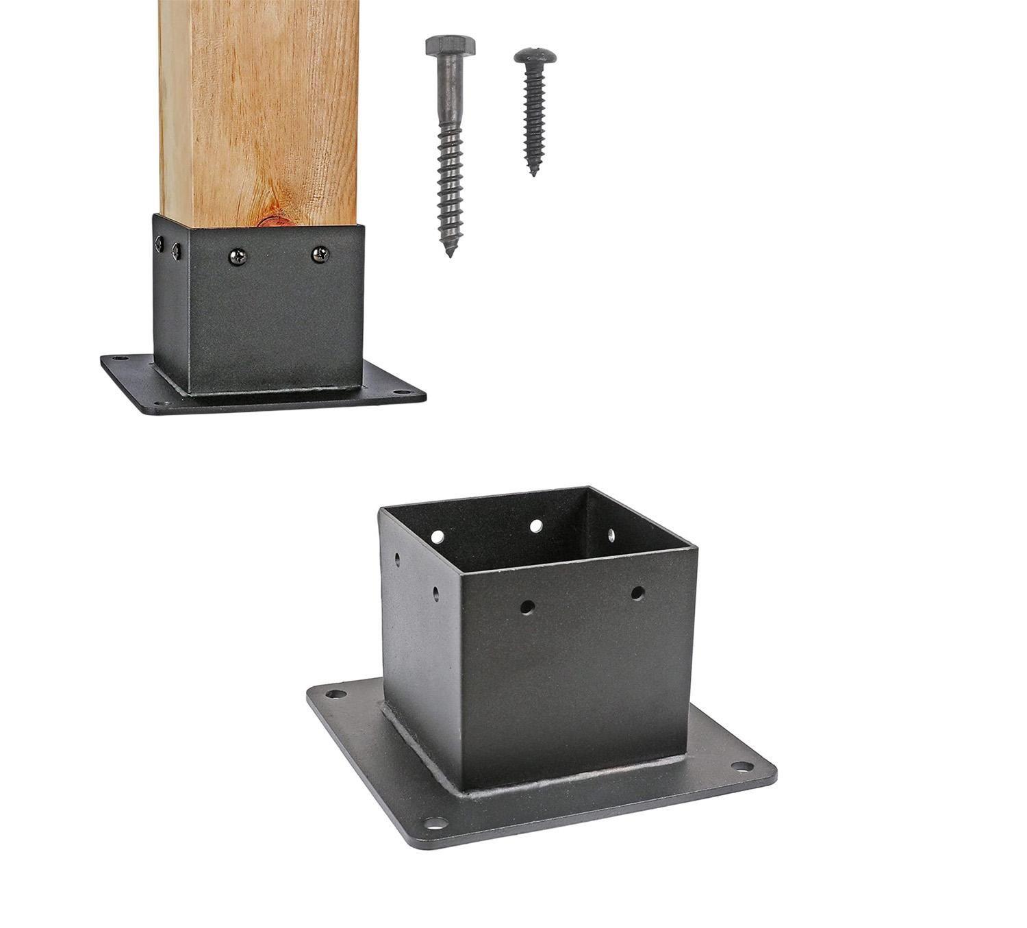 Base De Soporte Para Poste Madera 4x4 Metálica Terraza-0