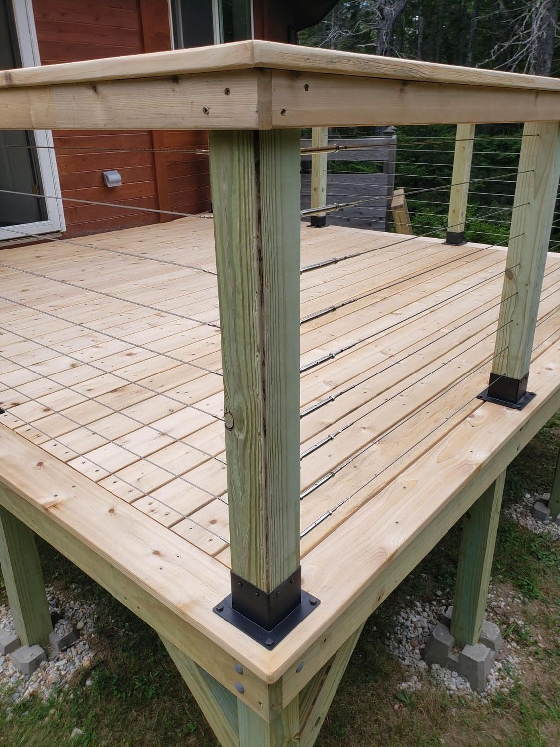 Base De Soporte Para Poste Madera 4x4 Metálica Terraza-3