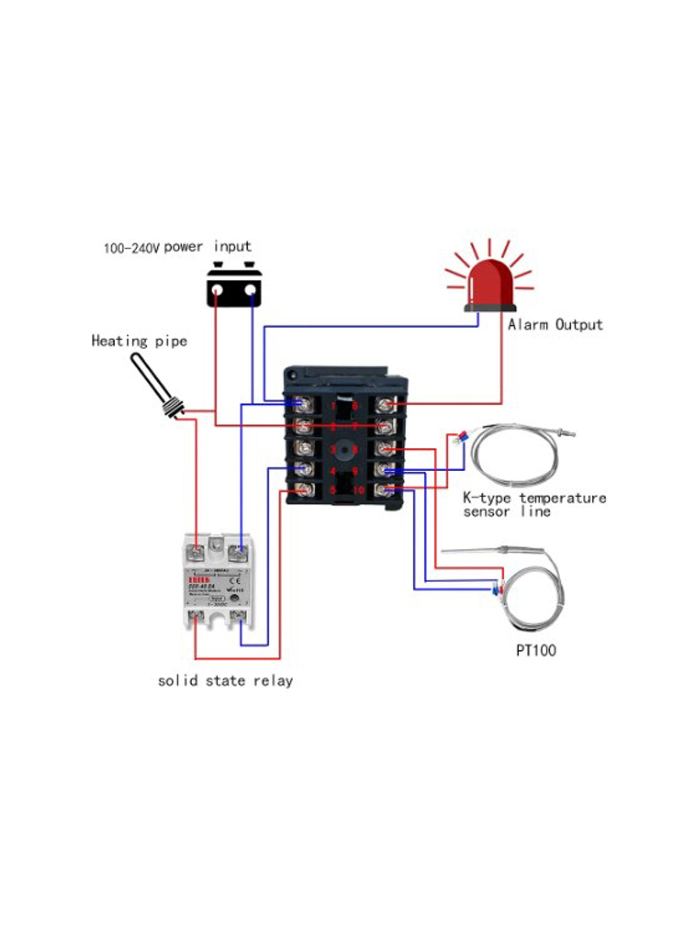Termostato Control Temperatura Digital Lcd Pid Rex-c100 + K-3