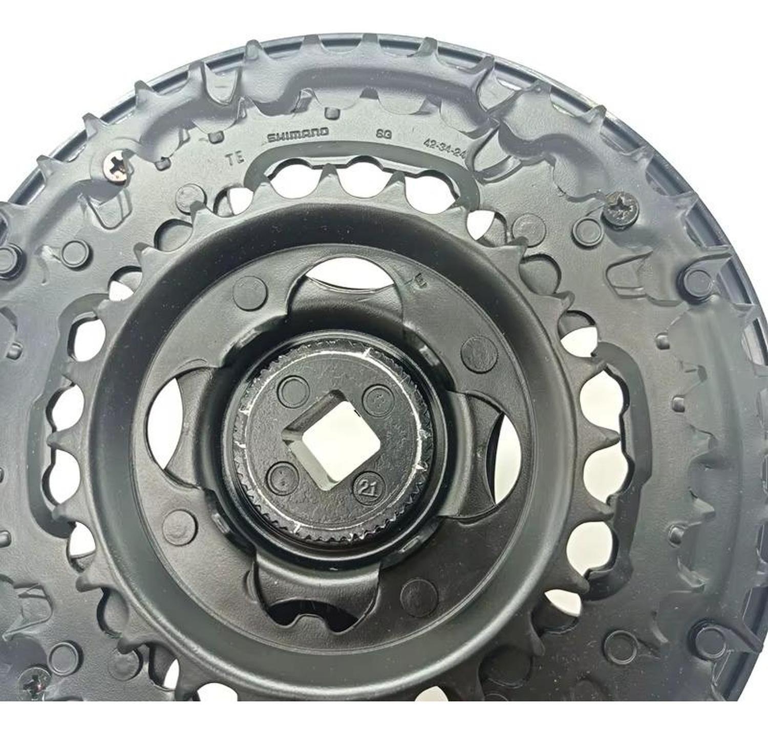 Biela + Volante Shimano Tourney Fc-ty501 170mm 48-38-28t Negro-3