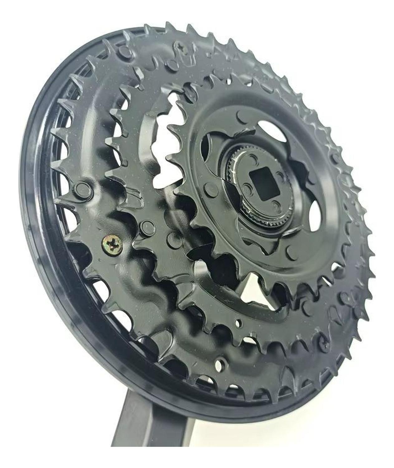 Biela + Volante Shimano Tourney Fc-ty501 170mm 48-38-28t Negro-4