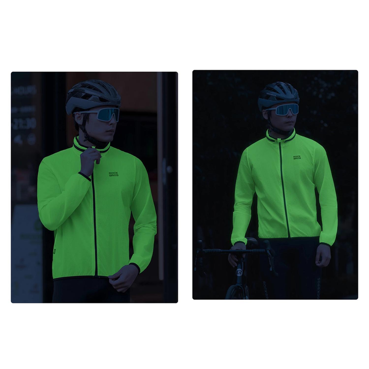 Cortaviento Ciclismo Rockbros Reflectante Alta Visibilidad-4
