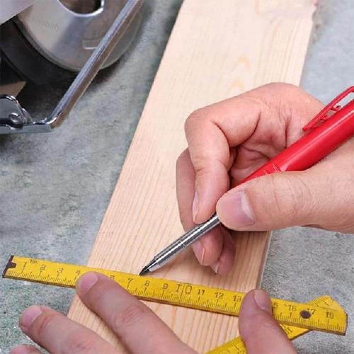 Lápiz Carpintero Profesional 6 Minas Marcador Solido Plomo-4