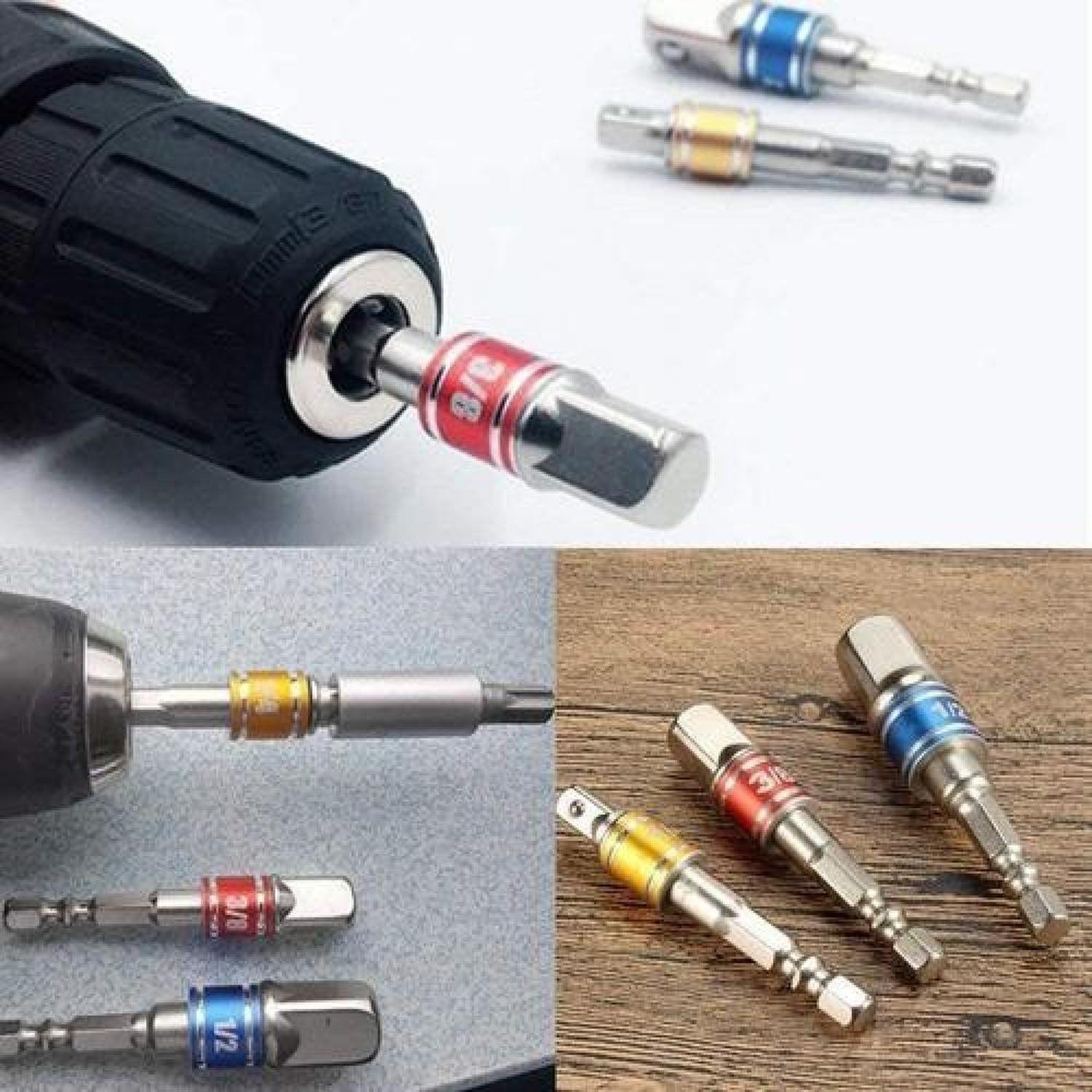 Set 3 Adaptadores De Dados Taladro Extensión 1/4, 3/8, 1/2-4