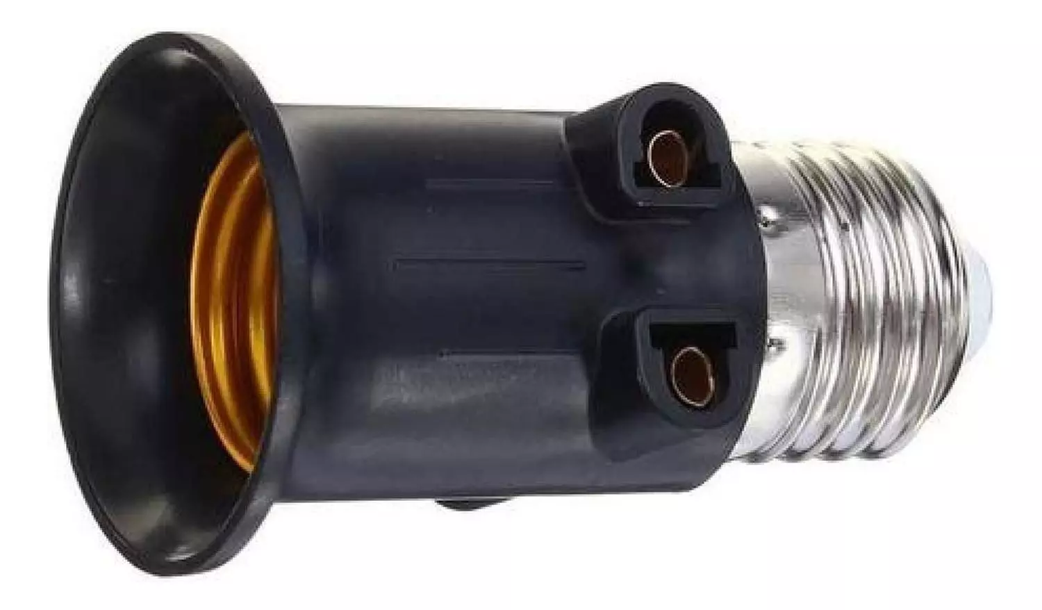 Soquete Enchufe Adaptador De Ampolleta E27 220v, Bombilla - Negro-3