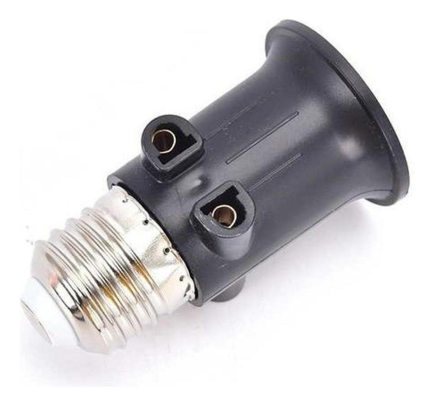 Soquete Enchufe Adaptador De Ampolleta E27 220v, Bombilla - Negro-5