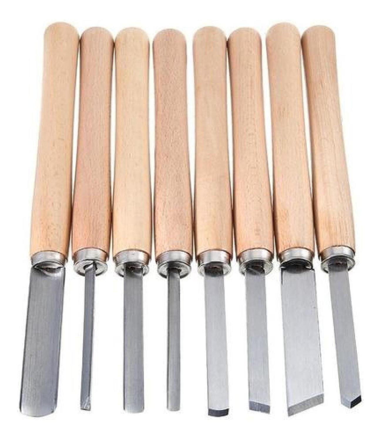 Set De 8 Gubias Cinceles Para Torno De Madera, Carpintería-7