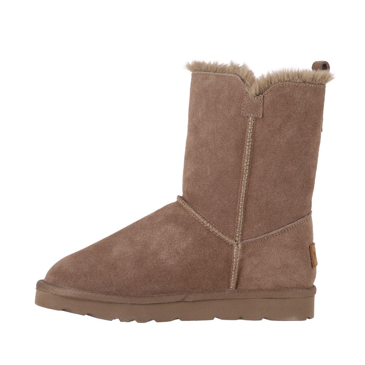 Bota Mujer Cuero Blast Button Café Claro Bamers-1