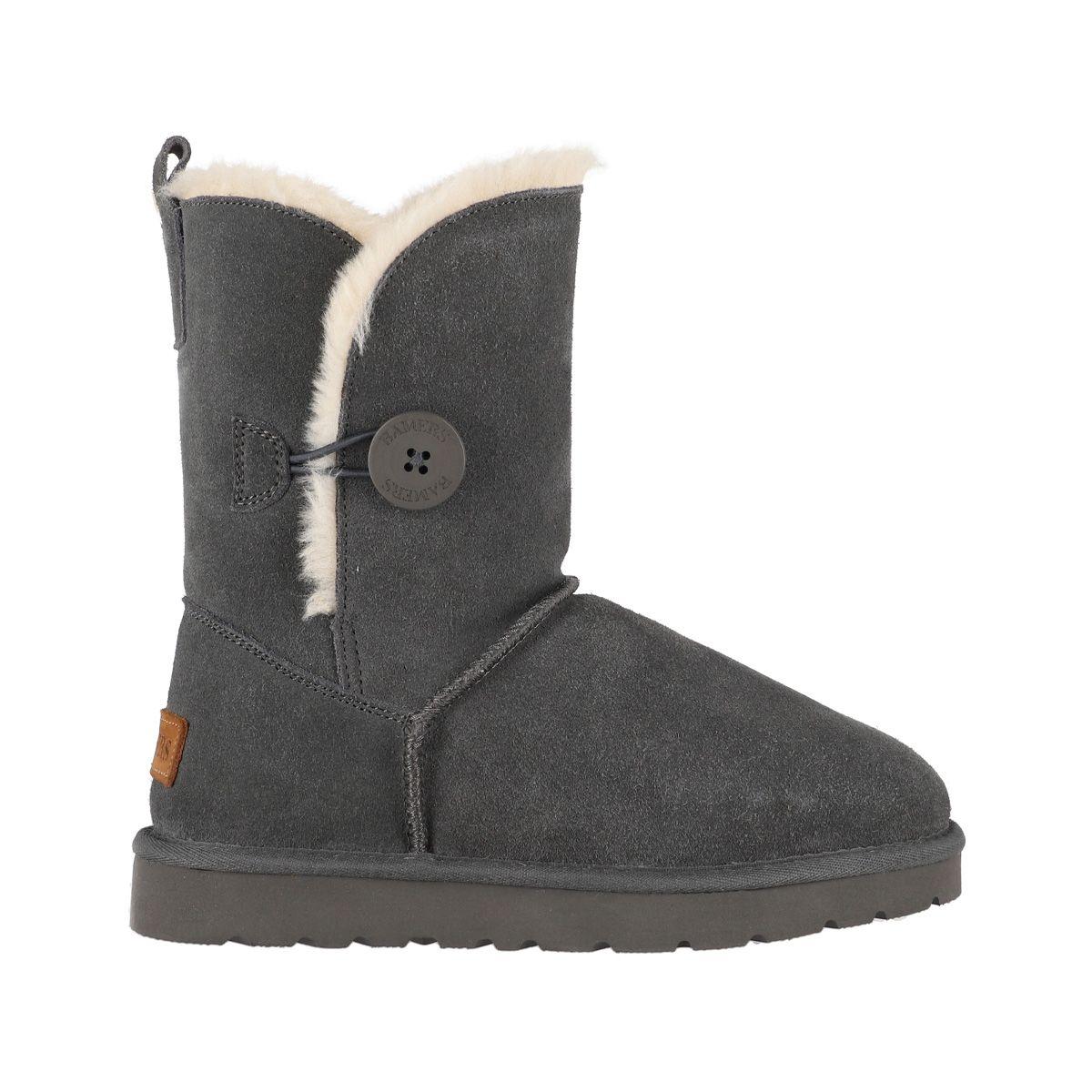 Botas Mujer Bamers Blast Button Cuero Gris Oscuro-0