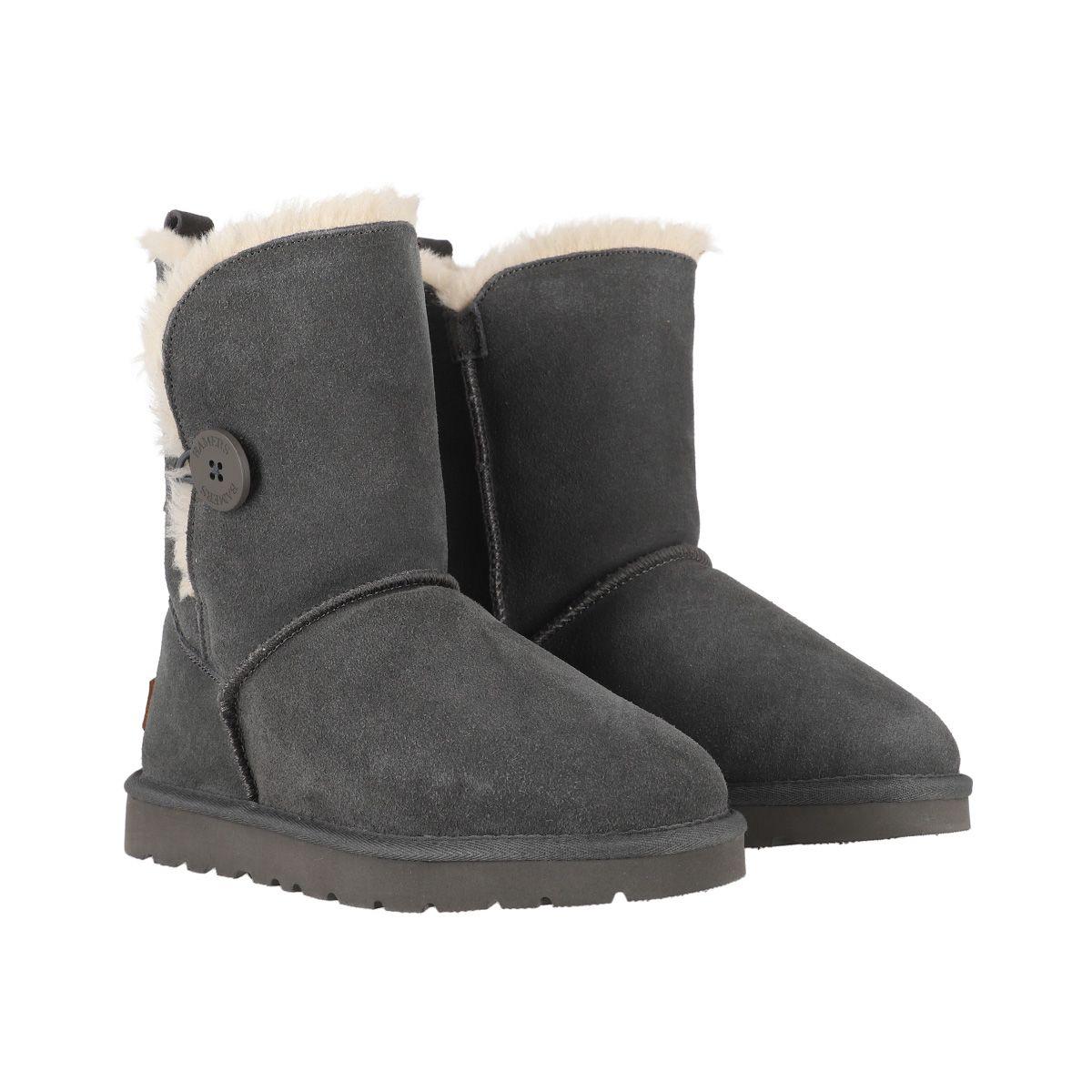 Botas Mujer Bamers Blast Button Cuero Gris Oscuro-4