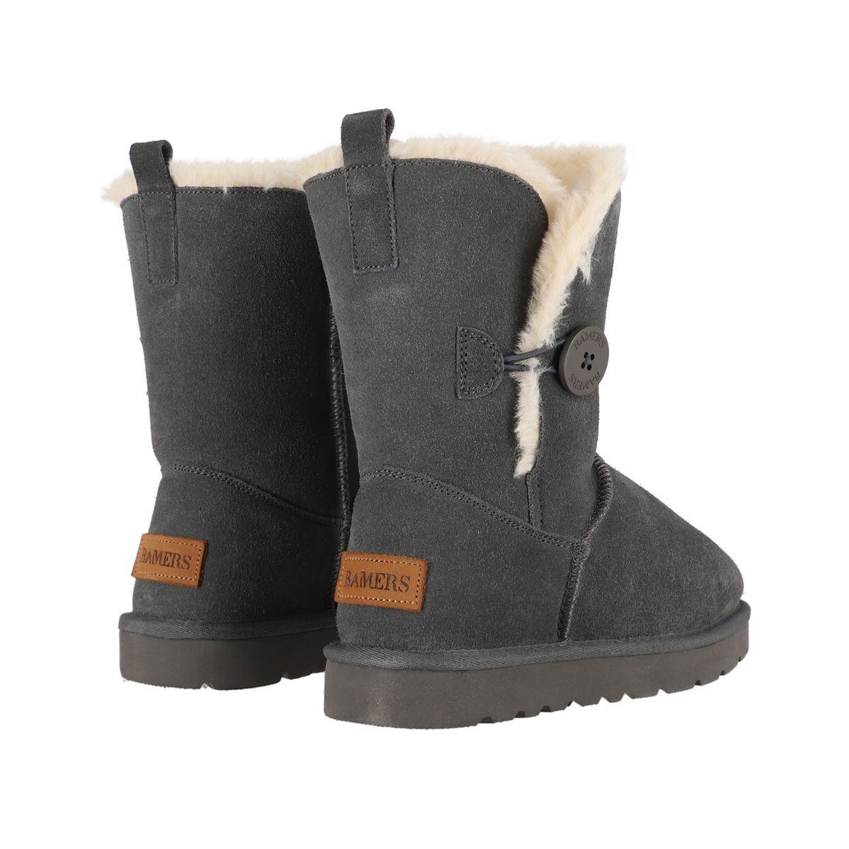Botas Mujer Bamers Blast Button Cuero Gris Oscuro-5