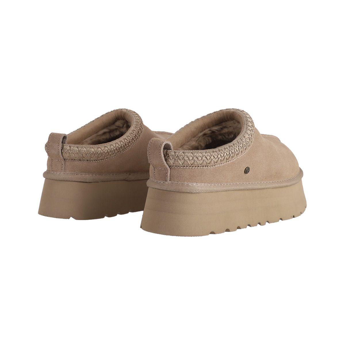 Pantufla Mujer Bamers Piamonte Cuero Beige-3