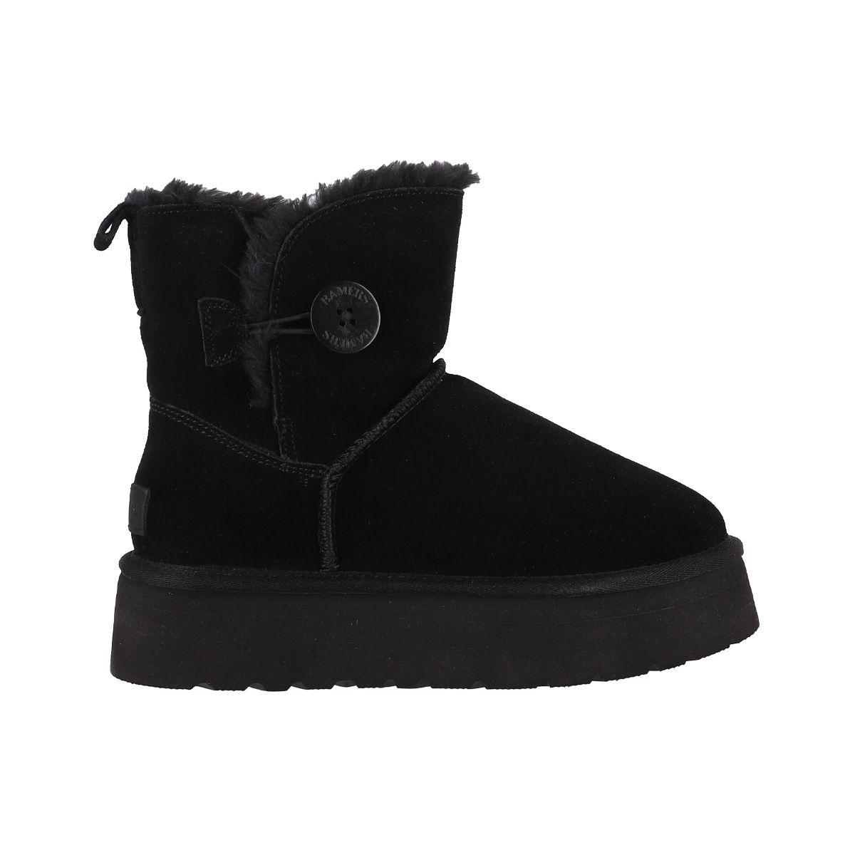 Bota Mujer Bamers Blast Button Cuero Negro-0