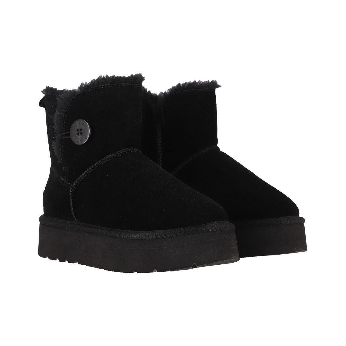 Bota Mujer Bamers Blast Button Cuero Negro-4