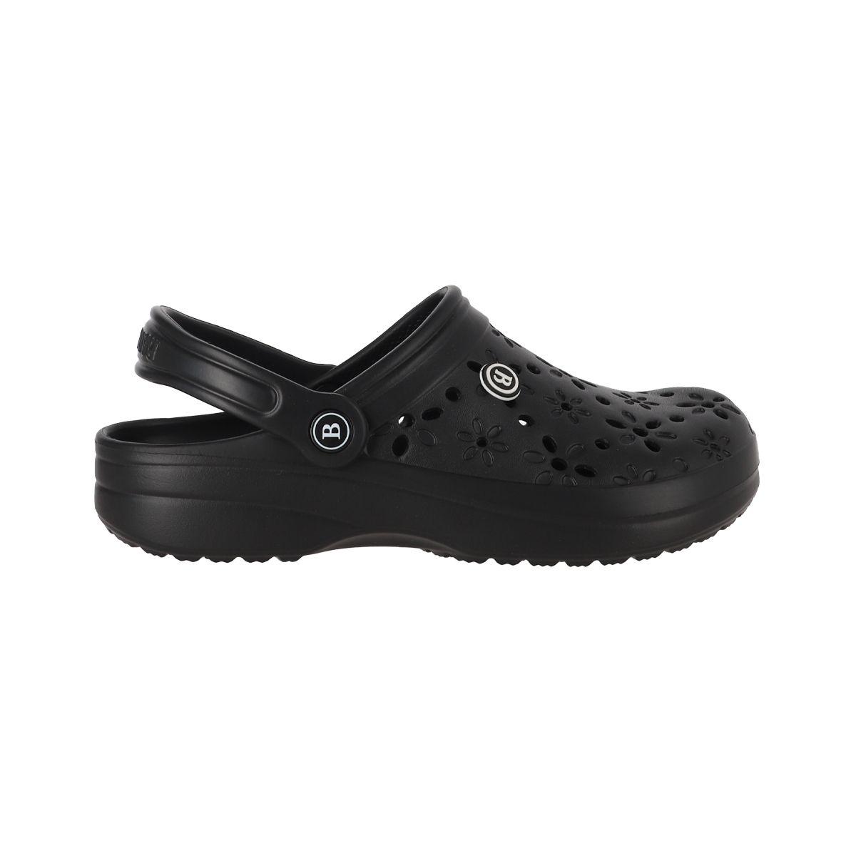 Zuecos Mujer Air Bamers Florales Negro-0