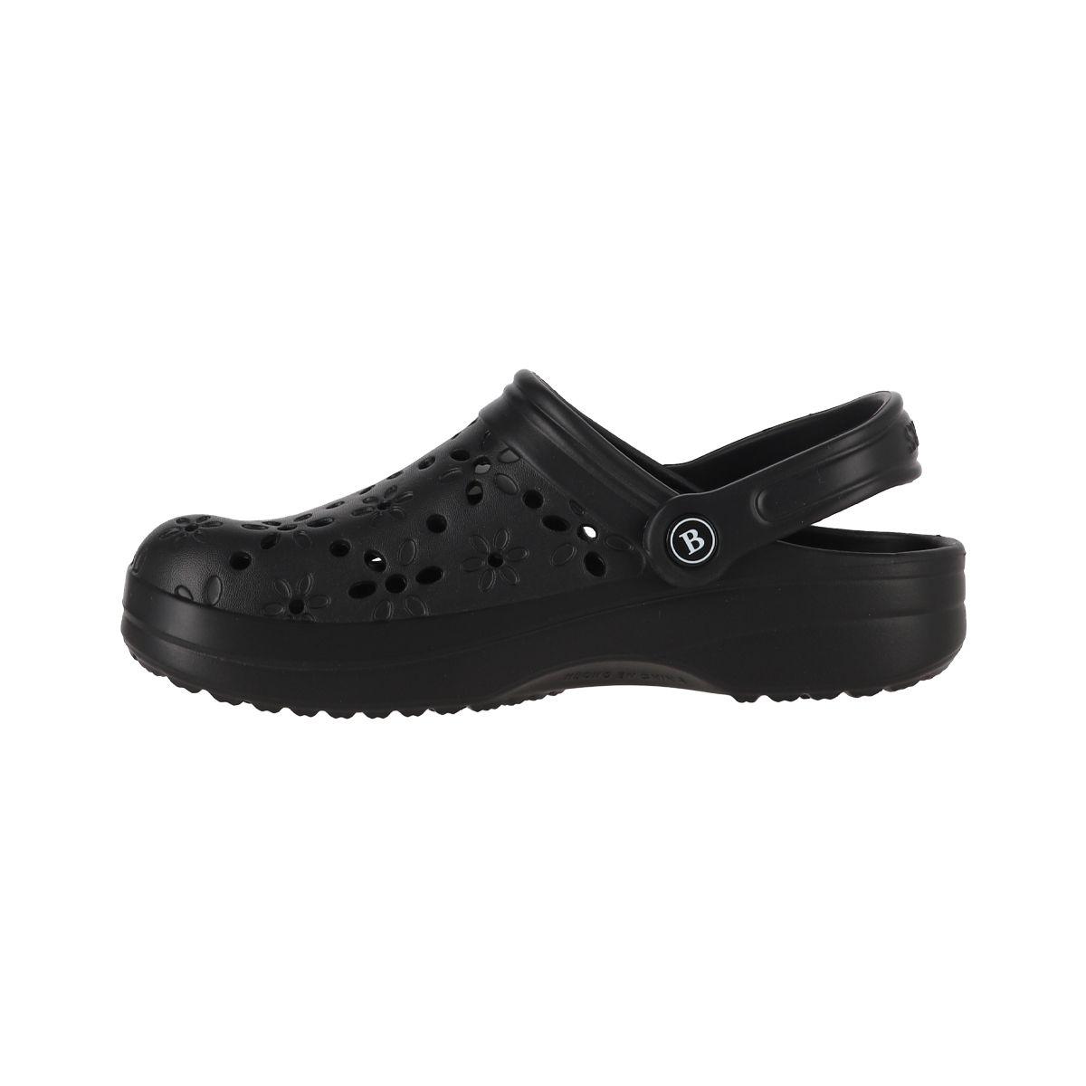 Zuecos Mujer Air Bamers Florales Negro-1