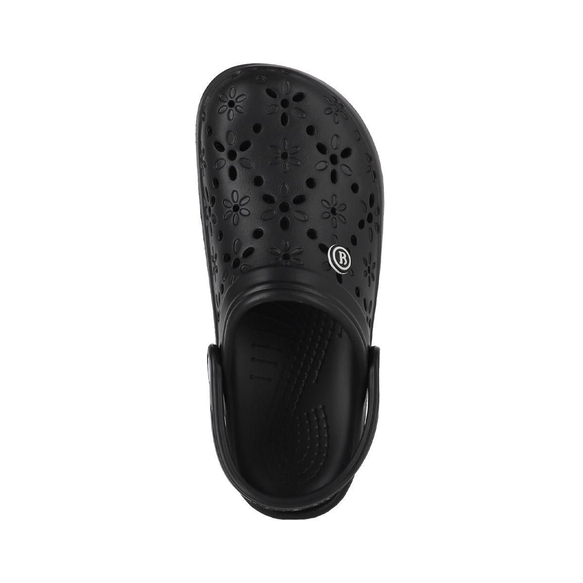 Zuecos Mujer Air Bamers Florales Negro-2