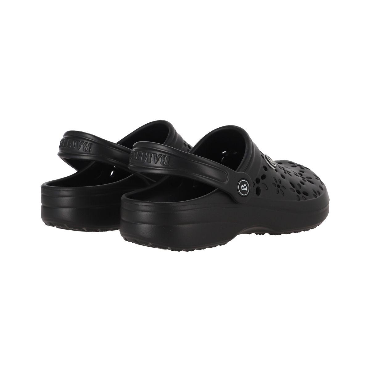 Zuecos Mujer Air Bamers Florales Negro-5