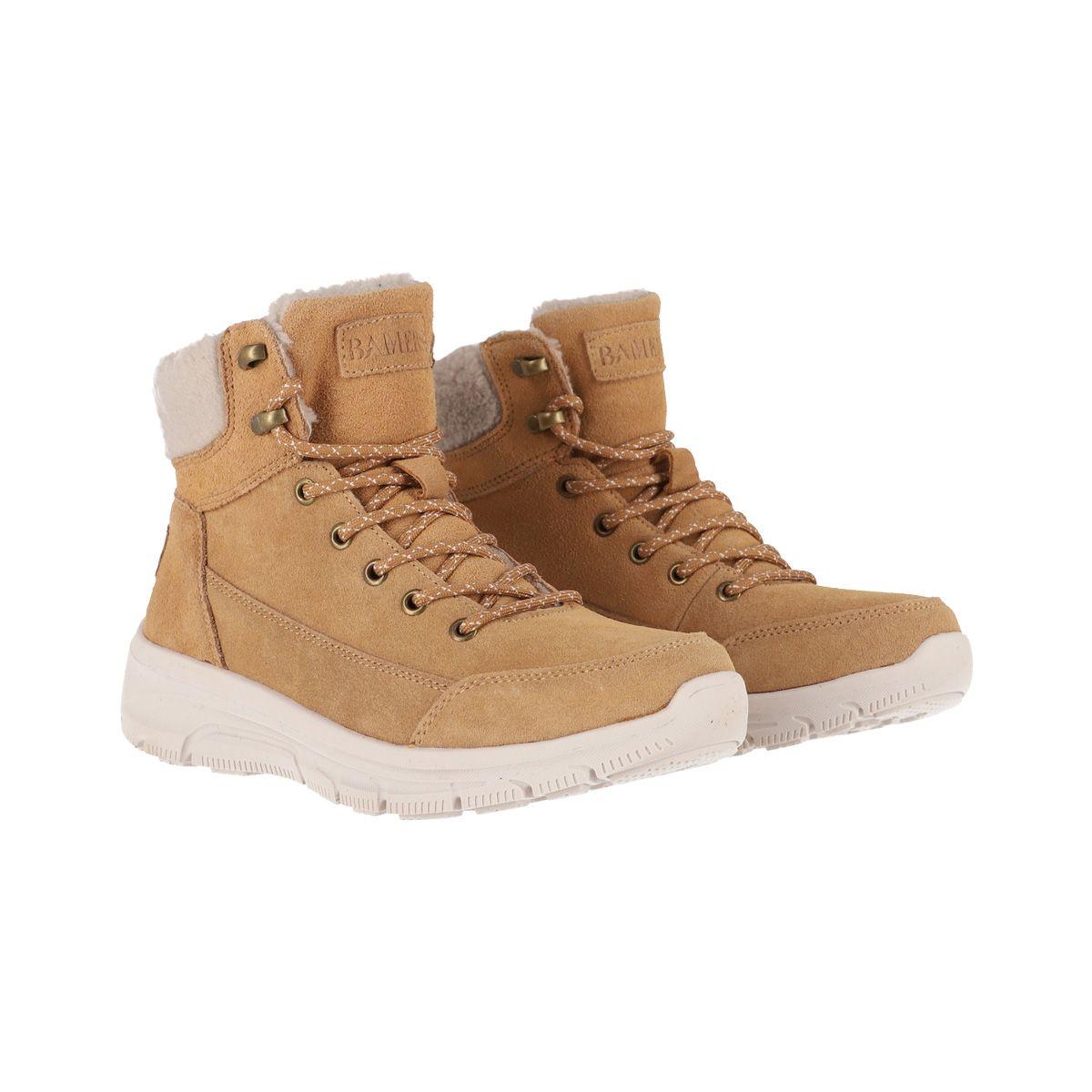 Botin Mujer Bamers Tivoli Laces Cuero Caramel-4