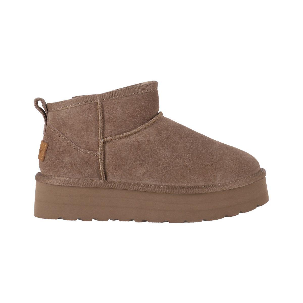 Botas Mujer Cuero Blast Mini Café Claro Plataforma Bamers-0