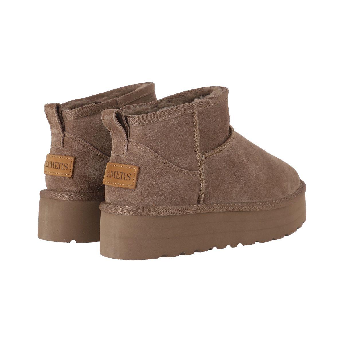 Botas Mujer Cuero Blast Mini Café Claro Plataforma Bamers-5