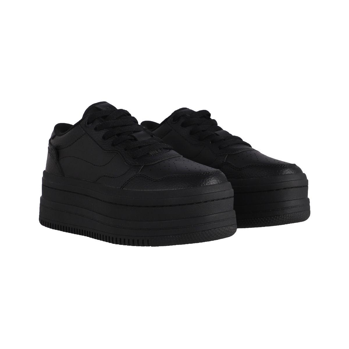 Zapatillas Plataforma Mujer Bamers Girona High Negro-4