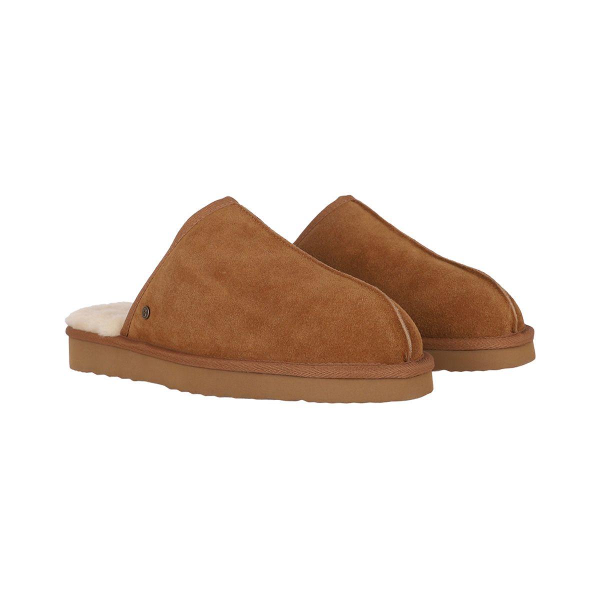 Pantufla Bamers Slipper Cuero Hombre Caramel-4