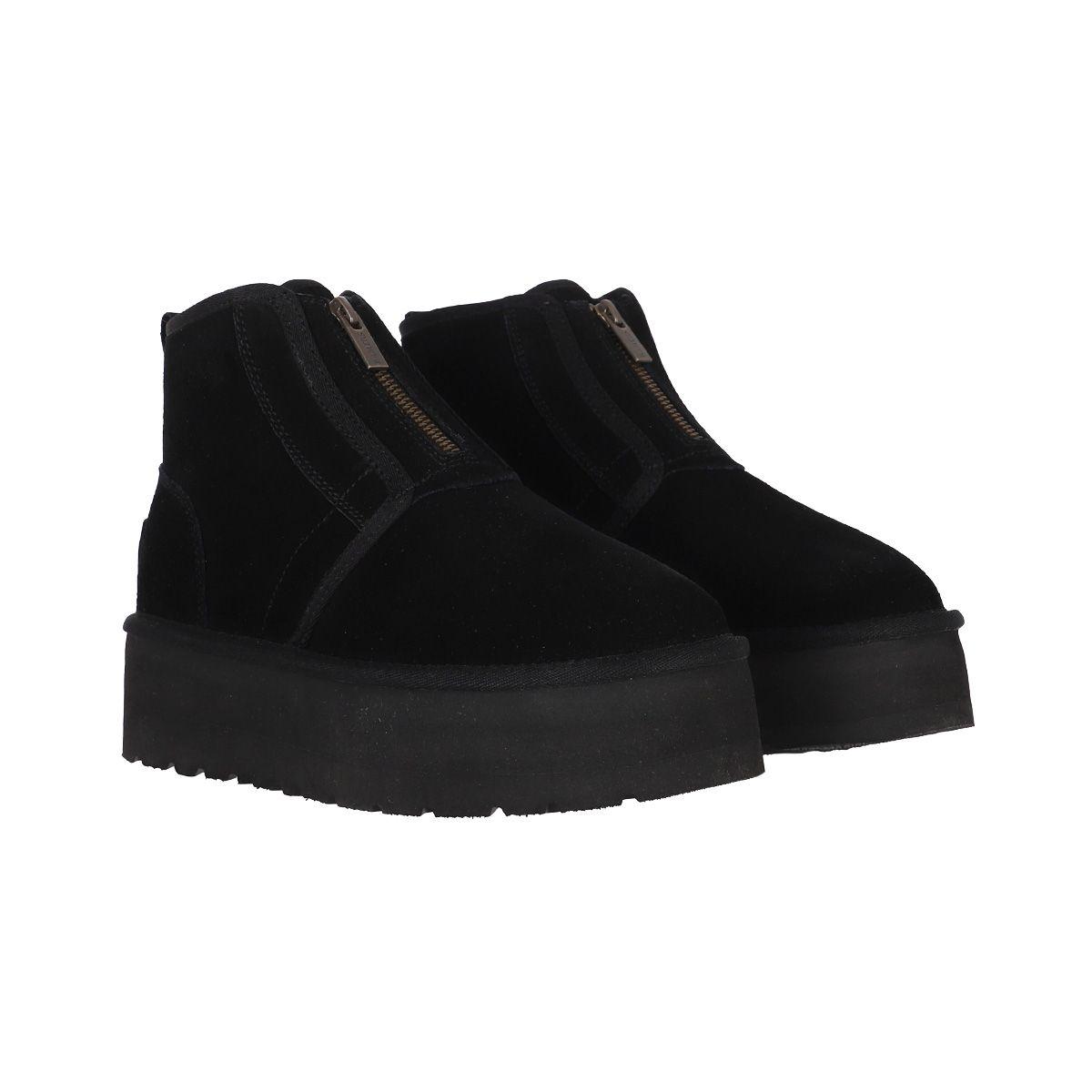 Bota Mujer Bamers Blast Zip Cuero  Negro-4