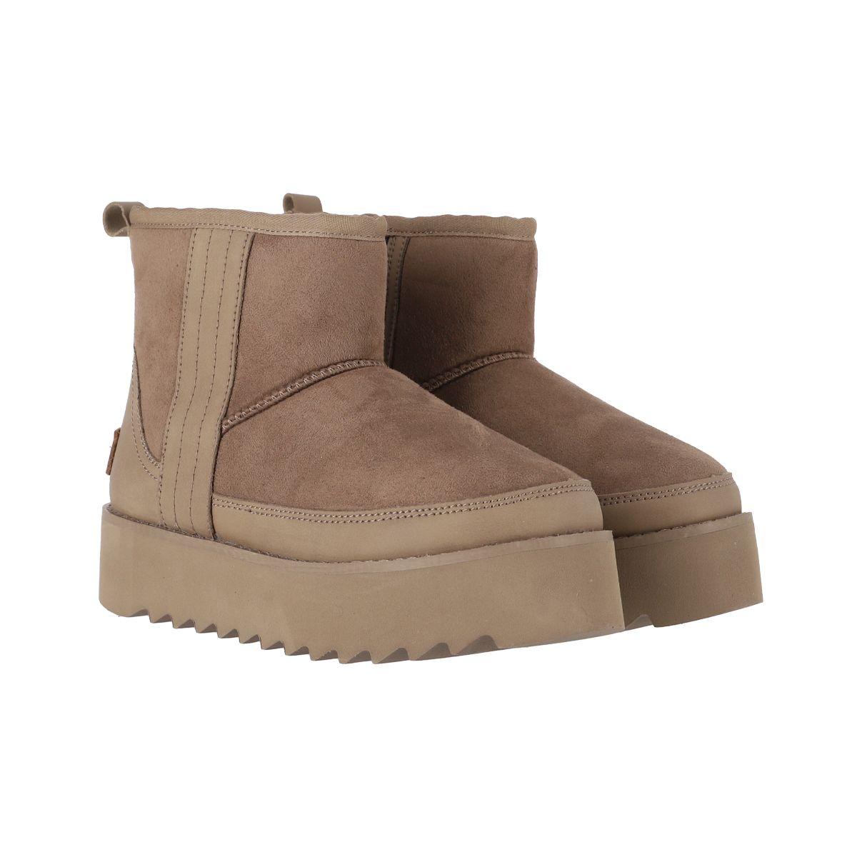 Bota Mujer Plataforma Café Bamers-3