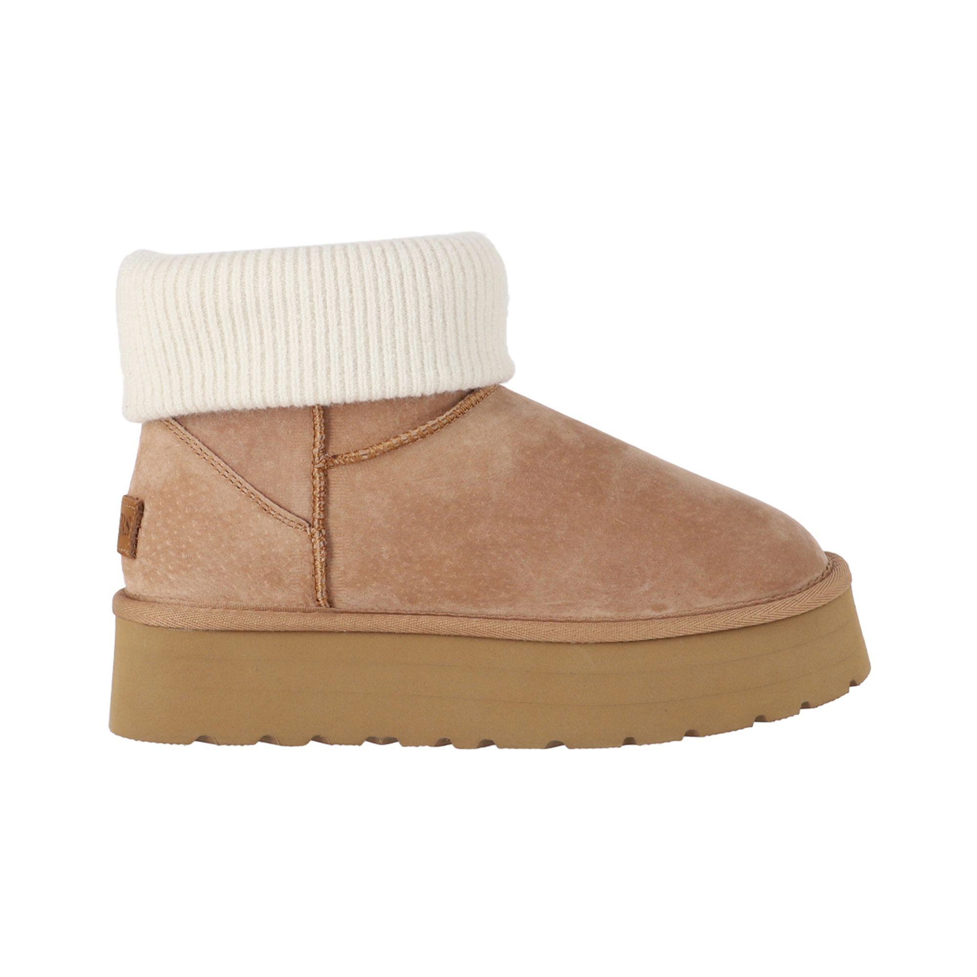 Botas Mujer Blast Mini Knit Caramel Plataforma Bamers-0