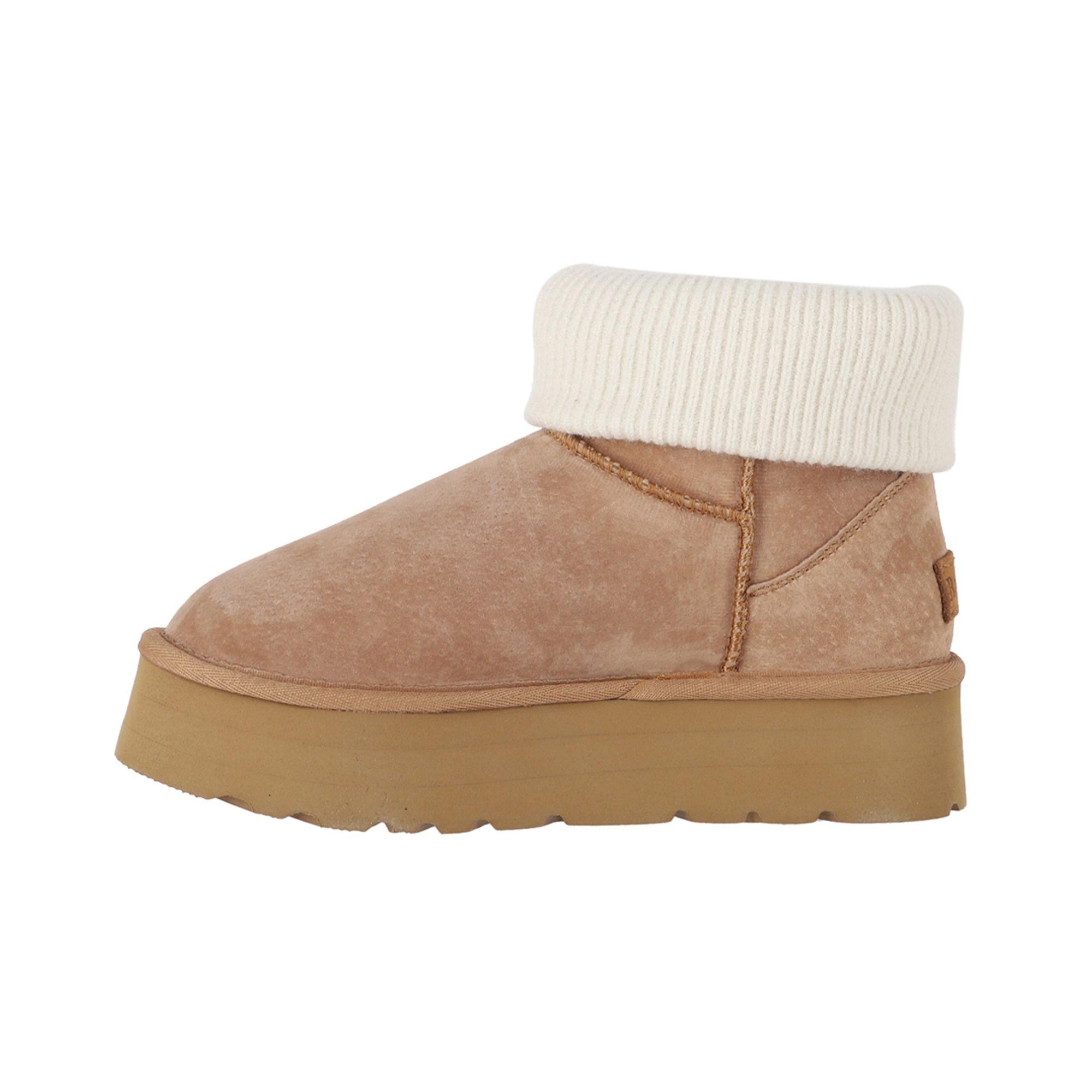 Botas Mujer Blast Mini Knit Caramel Plataforma Bamers-1