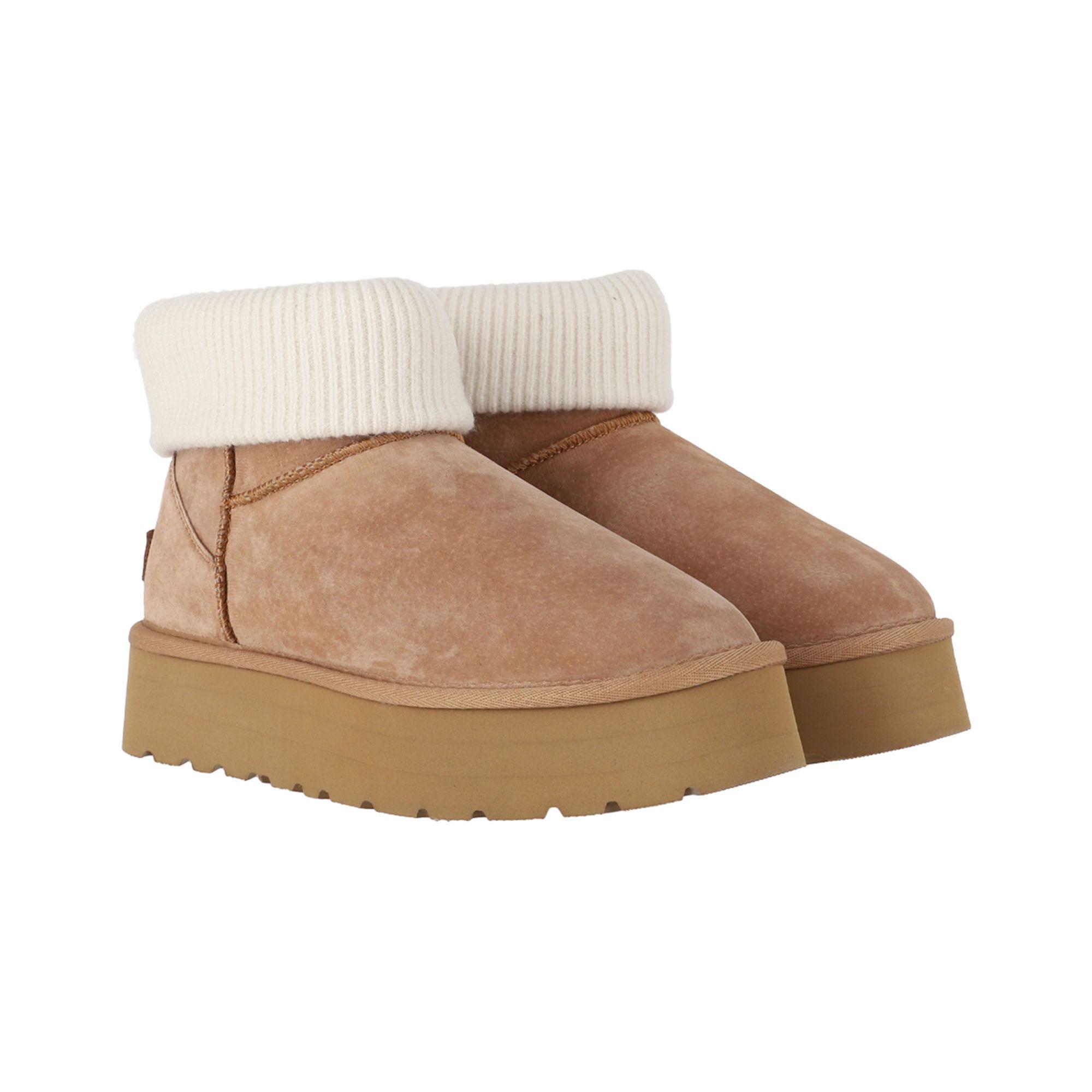 Botas Mujer Blast Mini Knit Caramel Plataforma Bamers-4